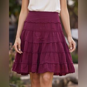 Liz Claiborne Deep Red A-Line Skirt y2k